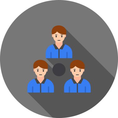 İşbirliği Düz Gölge Ağı simgesi, vektör illüstrasyonu