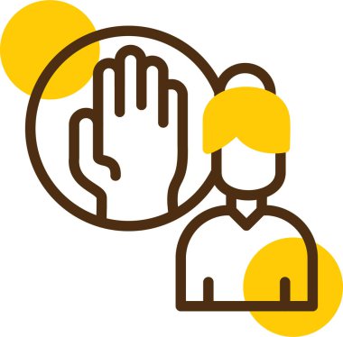 Sarı işareti olan bir adamın vektör çizimi