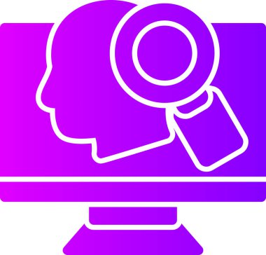 Araştırma Yetenekleri Somut Çoklu Gradyan web simgesi, vektör illüstrasyonu