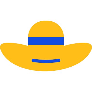 Kovboy şapkası simgesi, düz vektör