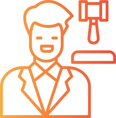 şemsiye simgesi olan avatar adam, vektör illüstrasyonu