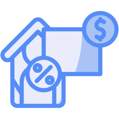 Para evi simgesi renk ana hatları vektörü