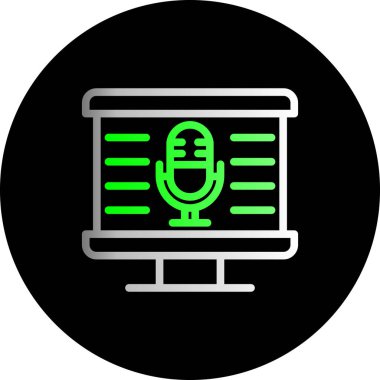 radyo podcast mikrofon simgesi renk dış hat vektörü