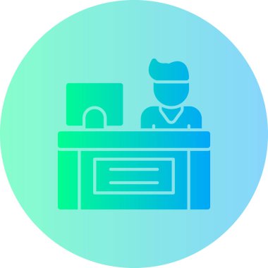 Ofiste çalışan modern insanın vektör çizimi