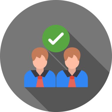 Beyaz arkaplanda izole edilmiş düz biçimli insanların vektör simgesi