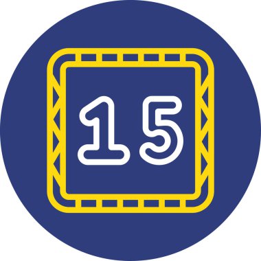 4 rakamlı mavi ve sarı bir dairenin çizimi