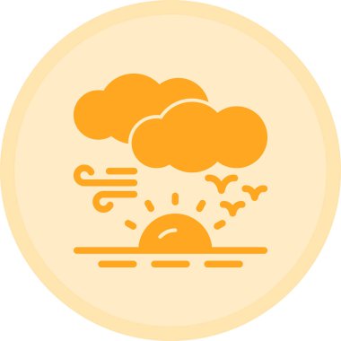 Güneşli bir bulutun vektör çizimi