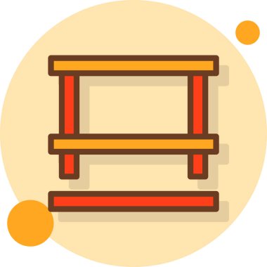 mobilya yassı simgesi, vektör illüstrasyonu