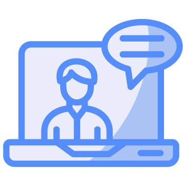 Sohbet simgesi vektör çizelgesi olan dizüstü bilgisayar