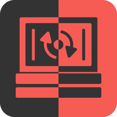 Kırmızı Ters Ağ simgesini tazele, vektör illüstrasyonunu