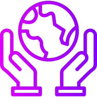 küresel dünya simgesi, ana hatlı vektör çizimi