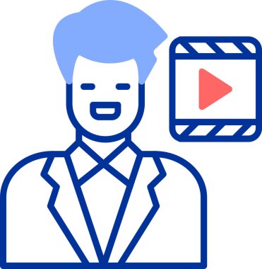 video. Web simgesi basit illüstrasyon