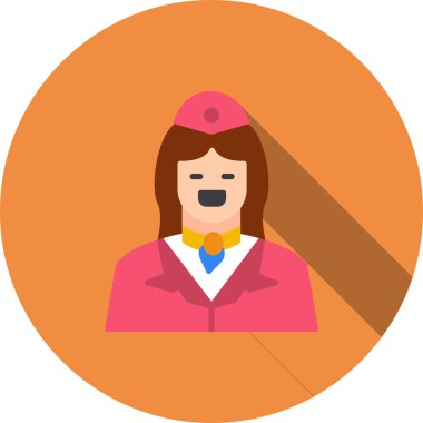 dişi avatar düz vektör simgesi