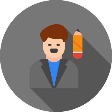 sanatçı düz ikon vektör illüstrasyonu