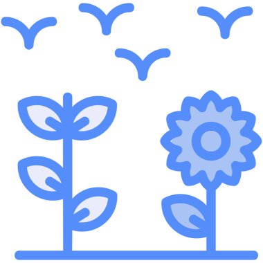 Çiçek bahçesi doğa simgesi - özet biçimi