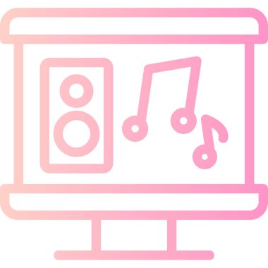 Müzik. Web simgesi basit illüstrasyon