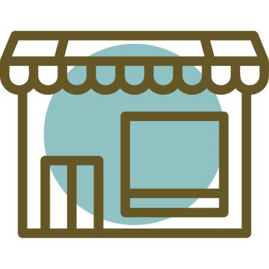 Bir bina simgesinin vektör illüstrasyonu