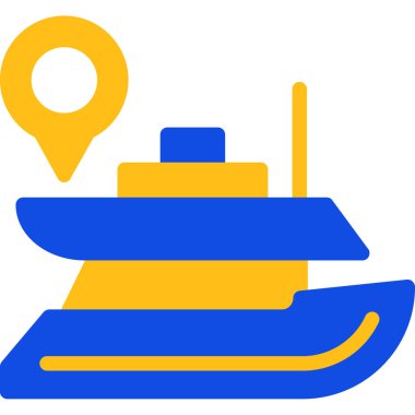 Tekne teknesi deniz simgesi düz stil