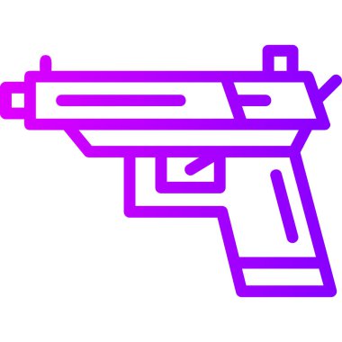 Askeri silah ikonu vektörü. İnce çizgi işareti. izole edilmiş sınır sembolü çizimi