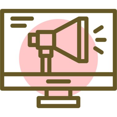 Web simgesi, masaüstü bilgisayarının vektör illüstrasyonu