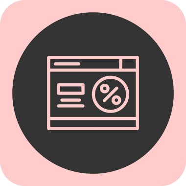 indirimli vektör glyph düz simgesi