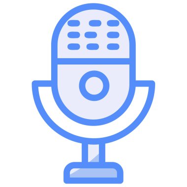 Mikrofon. Web simgesi basit illüstrasyon