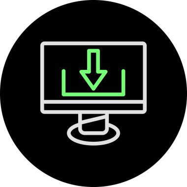 Soyut arkaplanda indirme simgesi izole edildi