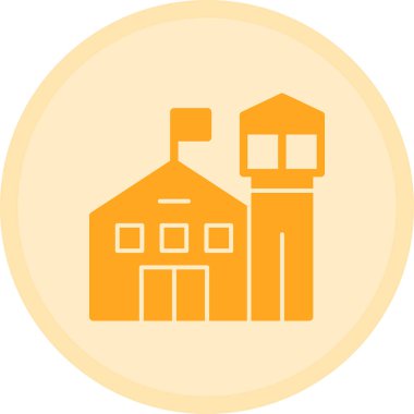 Bir bina simgesinin vektör illüstrasyonu