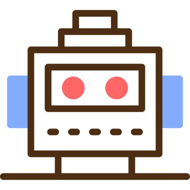 robot. Web simgesi basit illüstrasyon