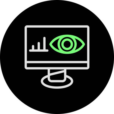 Göz ekranı simgesi. Düz renk tasarımı. vektör illüstrasyonu.