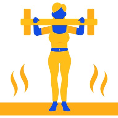 Halter simgesi olan kadın, vektör çizimi beyaz arkaplanda izole edildi