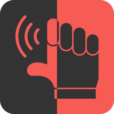 Kablosuz sinyal simgesi olan el, vektör illüstrasyonu