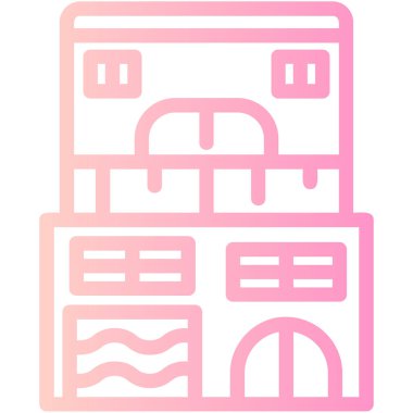 Banka binası. Web simgesi basit illüstrasyon