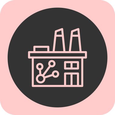 Fabrika. Web simgesi basit illüstrasyon