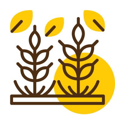 Sonbahar yaprakları ana hatları doldurulmuş bir sonbahar simgesi