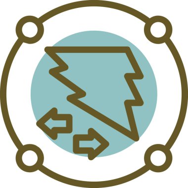 Bir ağaç simgesinin vektör illüstrasyonu