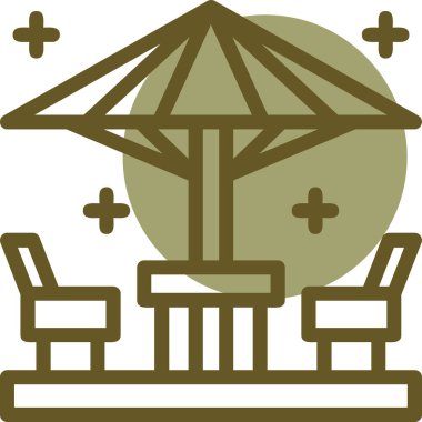 Plaj sandalyesi simgesinin vektör illüstrasyonu