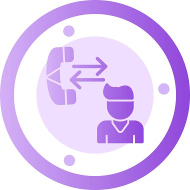 Yuvarlak simgesi olan bir adamın vektör çizimi