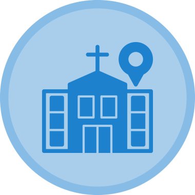 Kiliseye. Web simgesi basit illüstrasyon