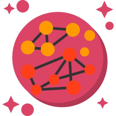 Düz biçimli vektör ağ simgesi