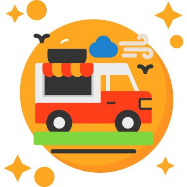 dağıtım kamyonu vektör simgesi