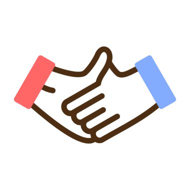 Beyaz arkaplanda el sıkışma simgesi vektörü izole edildi, el sıkışma işareti