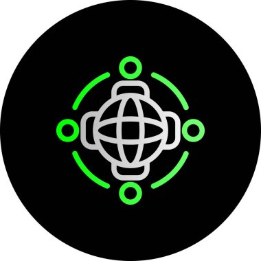 Benzersiz küresel veri vektör çizgisi simgesi