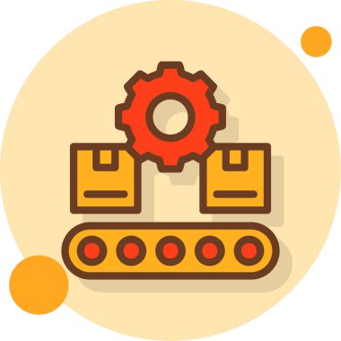 Fabrika düz simgesi, vektör illüstrasyonu