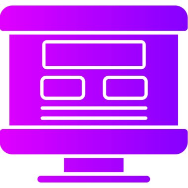 Bilgisayar. Web simgesi basit illüstrasyon