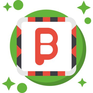 B harfi logo simgesi, vektör illüstrasyonu