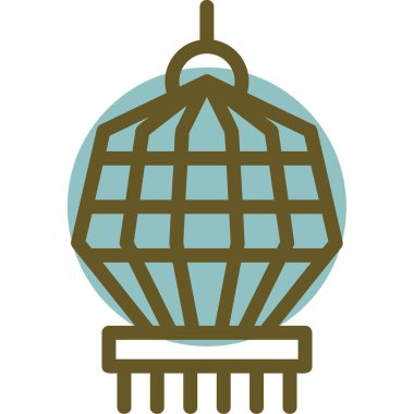 Düz tasarım izole vektör illüstrasyonunda noel topu simgesi