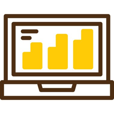 veri analizi düz vektör simgesi