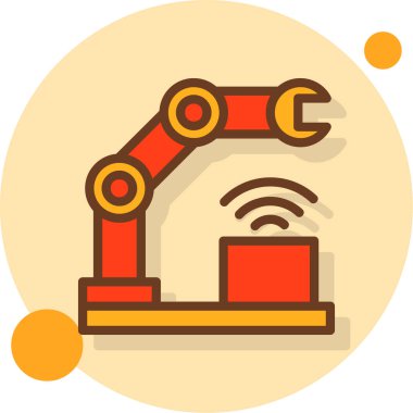 Robotik kol. Web simgesi basit illüstrasyon