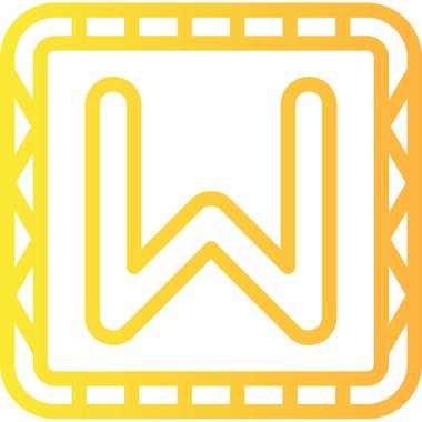 W harfi simgesi, vektör çizimi